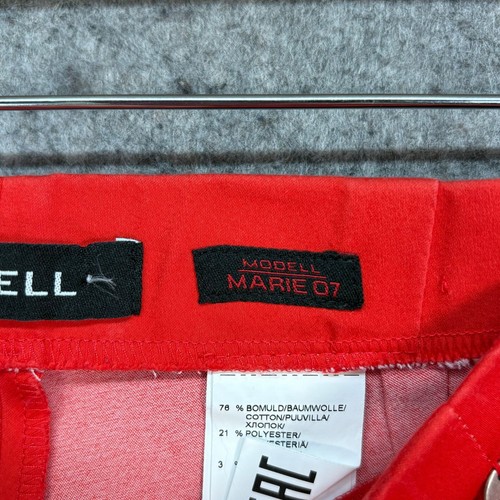 Robell Trousers Womens Size UK W28 L21 Bright Red Cotton Modell Marie 07 Cropped - Picture 6 of 13