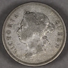 1886 Straits Settlements Silver 50 Cents