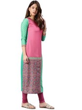 Women's Multi-Color Crepe Digital Printed Kurti Kurta