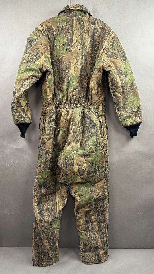 Vintage Cabelas Coveralls Men Medium Trebark Camo Reversible Blaze Orange Fleece - Image 3 of 4