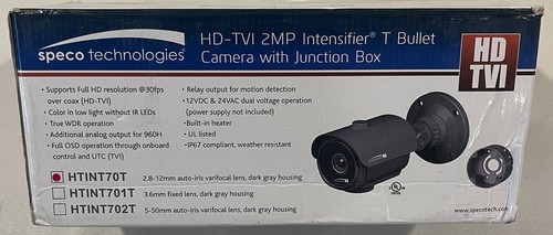 Speco Technologies HTINT70T 2MP HD-TVI Intensifier T Bullet Camera - Picture 6 of 9