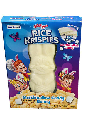 Easter Rice Krispies Marshmallow Flavored Bunny, Solid White Chocolate Gift Bask