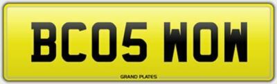 WOWEE WOWZER SUPER NUMBER PLATE BC05 WOW REG ASSIGNMENT FEE INCLUDED BECAUSE WOW