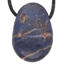 Sapphire Blue, B Quality Drop Pendant with Cotton Band Drilled | Gemstone