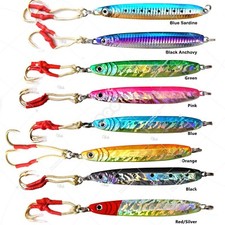 10pcs Random Color 3.5oz 100g Vertical Butterfly Speed Knife Jig Assist Hook New