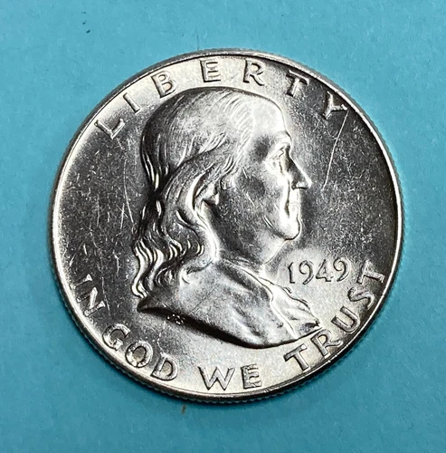 1949 P Franklin Half Dollar ~ United States Silver Coin ~ Uncirculated