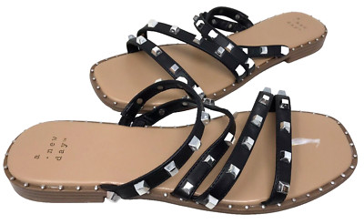 A New Day Women's Hollis Embellished Slip On Dress Sandals Black Size:8 190K