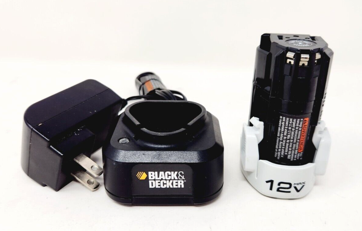 Original OEM Black & Decker 12V Lithium Battery LB12 & Charger & Power