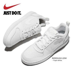 nike court borough low triple white