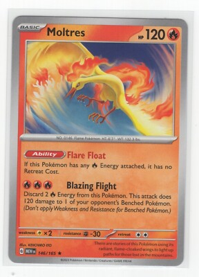 #ad Pokemon 151 NON Holo Rare Moltres 146 165 DECK EXCLUSIVE $4.99
