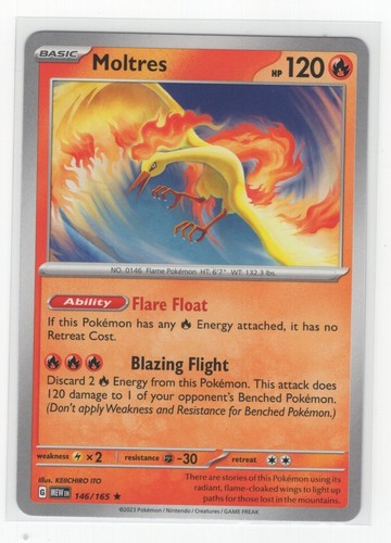 Charizard ex League Battle Deck - Pokemon 151 NON Holo Rare Moltres - 146/165