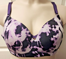 NEW - TORRID - purple tye dye look wireless push-up plunge bra - size 40DDD