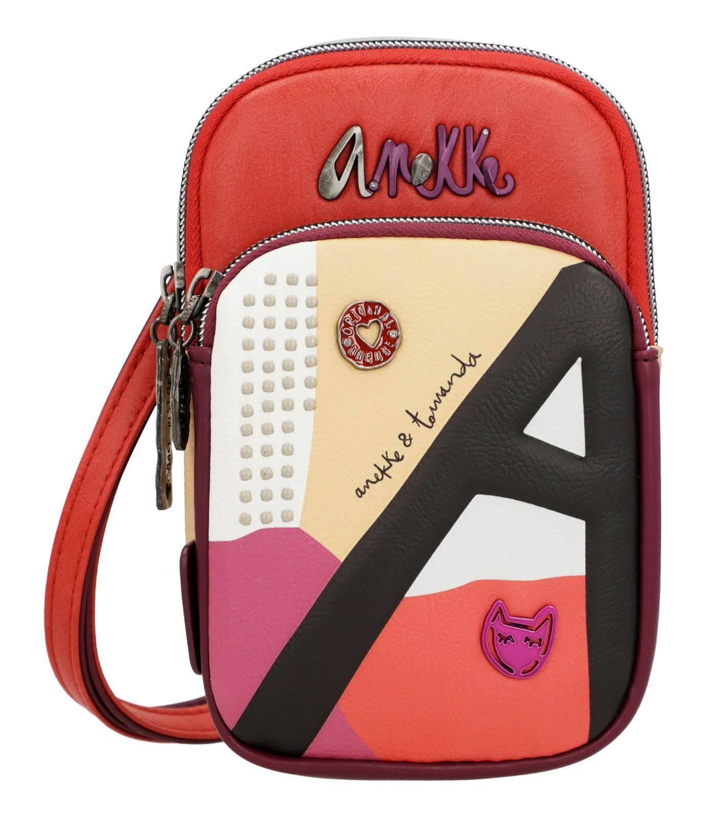Anekke Hollywood Fashion Mini Crossbody Bag Umhängetasche Tasche Multicolor rot