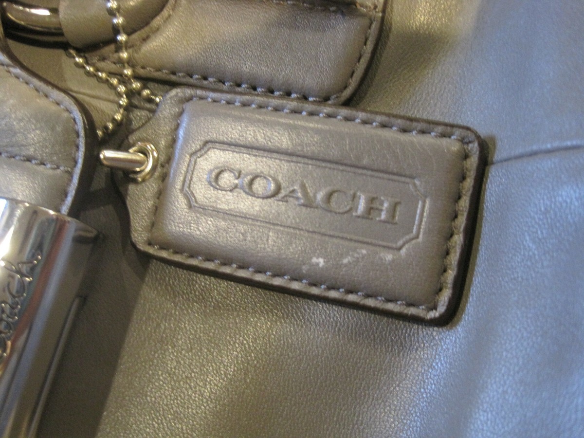 Coach Leather Purse/Bag~Gray with Metal Clasp~E1126-18277~LBDFB | eBay