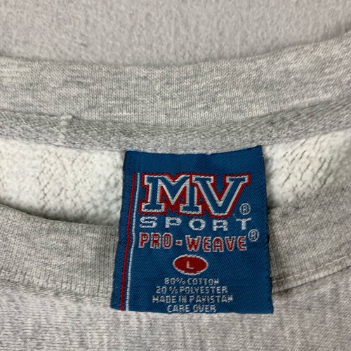 York Sweatshirt Mens Large Gray Fleece Crew Neck Long Sleeves Pullover - Picture 2 of 9