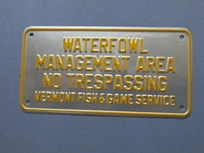 NOS VINTAGE 1940's VERMONT FISH & GAME SERVICE SIGN