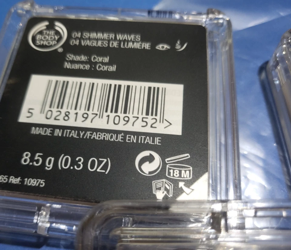 3pcs x BODY SHOP  ORIGINAL SHIMMER WAVES 04 CORAL - NEW - RARE 3x - Image 4 of 4