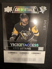 2021-22 Credentials Hockey Kris Letang #TA-KL Ticket Access Clear /149