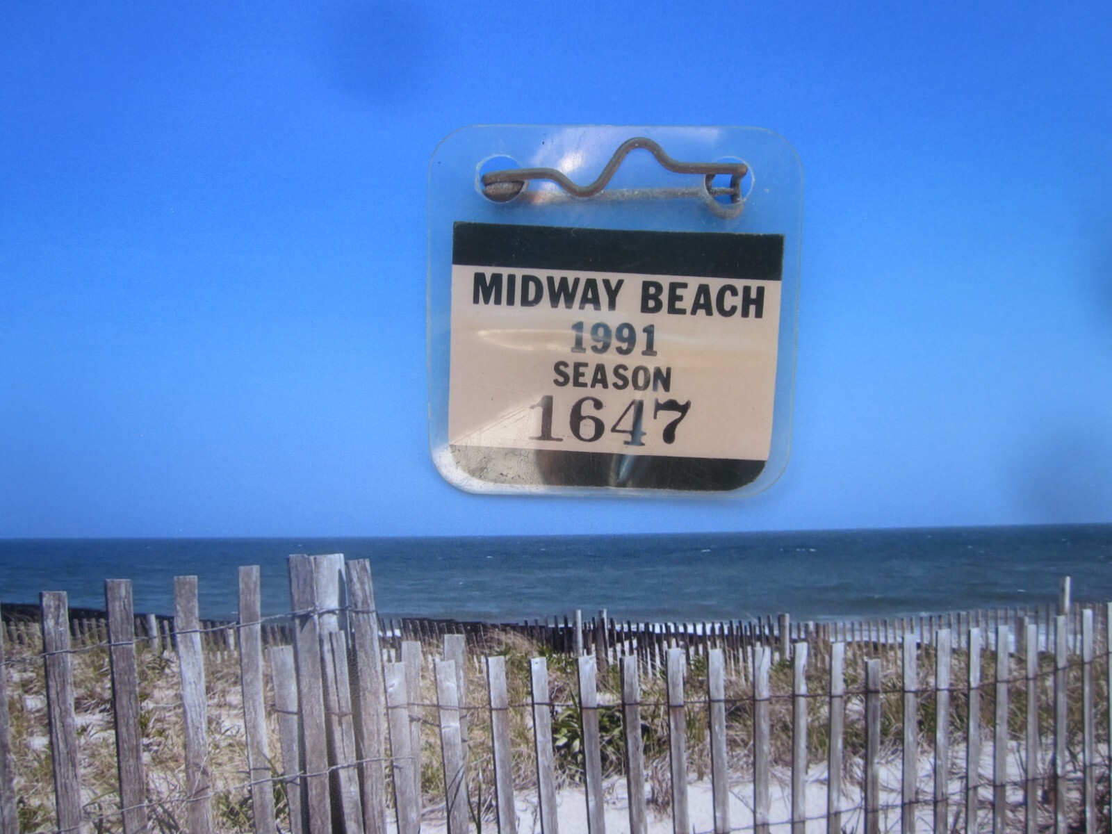 1991 MIDWAY BEACH NEW JERSEY SEASONAL BEACH BADGE/TAG 32 YEARS OLD eBay