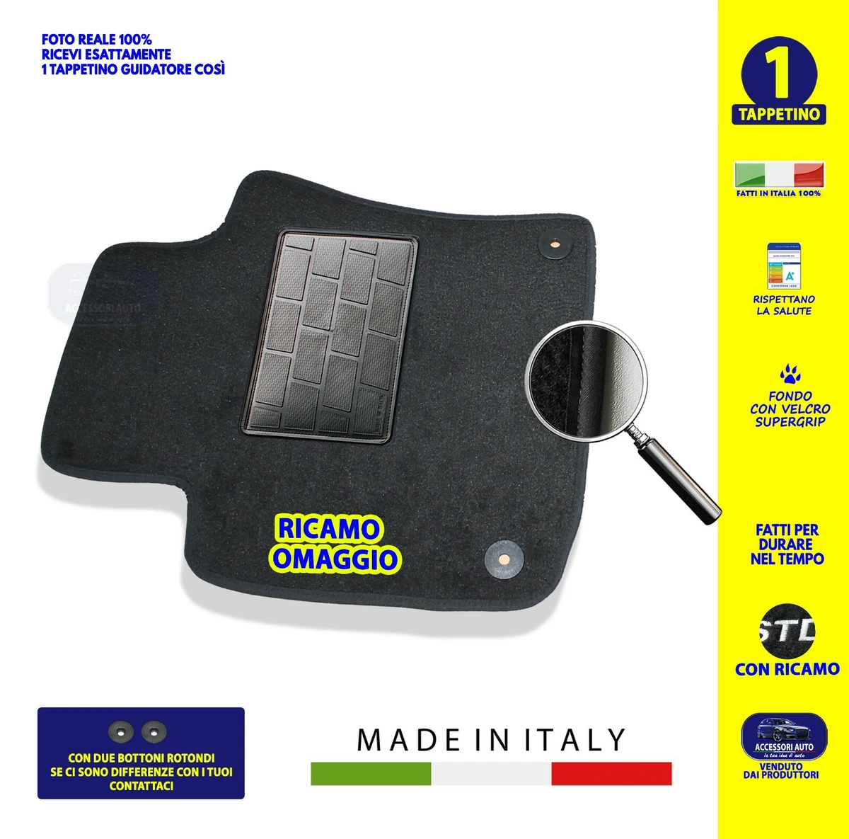Tappetini BASIC in velluto nero per: Seat Leon IV berlina, station