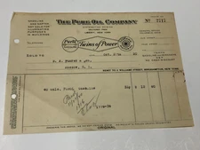 Liberty New York The Pure Oil Company Invoice 1920