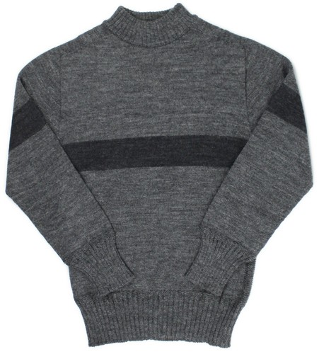Striped Mock Neck Knit Pullover Sweater 