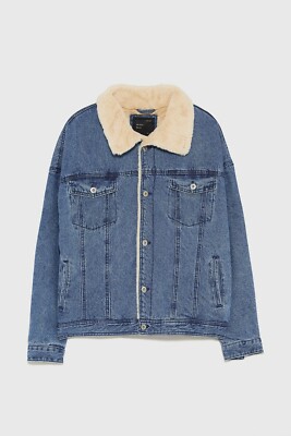 Giubbotto Denim Sherpa Zara TgS -40% SALE jacket giacca jeans no levi's  carhartt | eBay