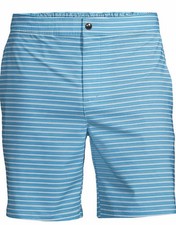 NWOT Lands' End Men's Sunset Swim Short 7 Inch Turquoise Lined L 36-38