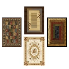 Traditional Oriental Persien Transitional Casual Border Carpet- Actual 7'8"x10'