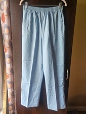 NWT Women's Alfred Dunner Light Blue Elastic Waistband Pants Size 12P
