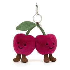 NEW WITH TAGS  Amuseables Cherries Bag Charm Cherry Keychain Plush