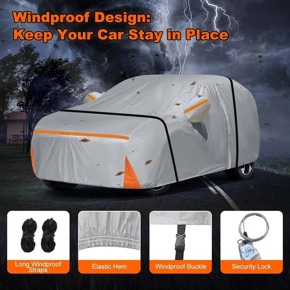 For Honda Odyssey 2005-2025 Waterproof Car Cover All Weather with Door Zipper - Image 3 of 4