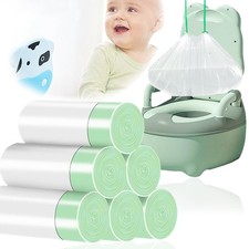 100 Pack Potty Chair Liners with Drawstring,Training Toilet Seat Potty Bags,D...