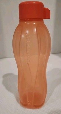 Tupperware Eco Bottle Sports Water 16 oz  Twist Off Top  Slim Orange See Photos