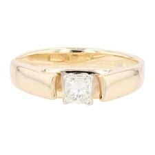 .25ct Princess Cut Diamond Solitaire Engagement Ring 14k Yellow Gold Size 5.75