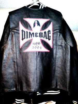 Rare Dimebag Memorial 2004 leather vest with official Dimebag  Memorial Crest