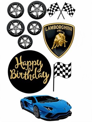 Car Essbar Sport Car Lamborghini Deko Tortenaufleger Torte Geburstag Zuckermasse