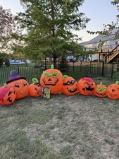 Halloween Inflatable Pumpkin Patch Over 12 Foot Long Gemmy