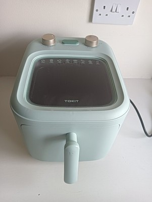 TOKIT Digitale Luftfritteuse 5L Schnelle Umluft, 60 Minuten Timer, Grün, 1300W