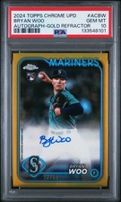 TOPPS CHROME UPDATE CHROME BASEBALL UPDATE SERIES AUTOS BRYAN WOO 17/50 PSA 10