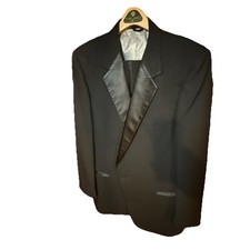 VTG Christian Dior Tuxedo Men s 46L 2 Piece Single Button Black Made USA