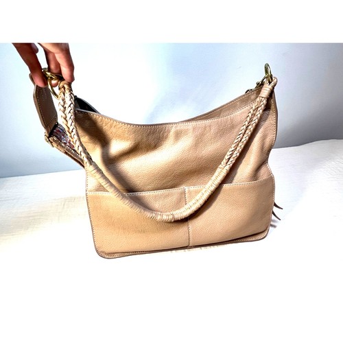 Lucky Brand 100% Leather Laya Sholder Bag Purse Handbag Color Smoke Grey - Picture 3 of 9