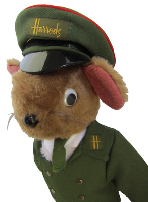 Cute Vintage Plush HARRODS 15'' Doorman Mouse with Stand