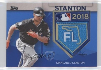 2018 Topps MLB Spring Training Logo Blue 47/99 Giancarlo Stanton Patch 0o9