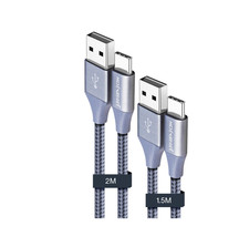 Heden Seger USB C to USB A Cable, Fast Charging,  480 Mbps Grey, 1.5m / 2m