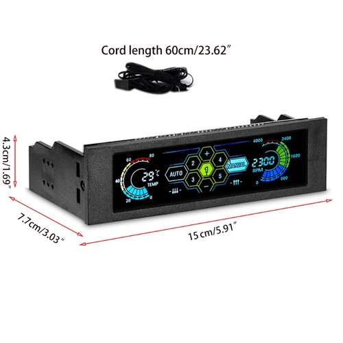 5 Fans Speed Controller for 5.25" Drive Bay Computer for Case Front Panel Coolin - Afbeelding 8 van 8