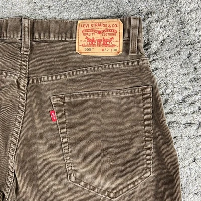 Vintage Levis 559 Relaxed Straight Mens 32x30 Brown Corduroy Y2k (Fits 32x27) - Image 1 of 4