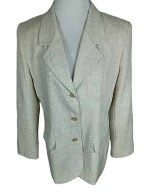 Whitney Brooks Wms Sz 12 Biege Color Linen Blend Suit Separate Jacket B28