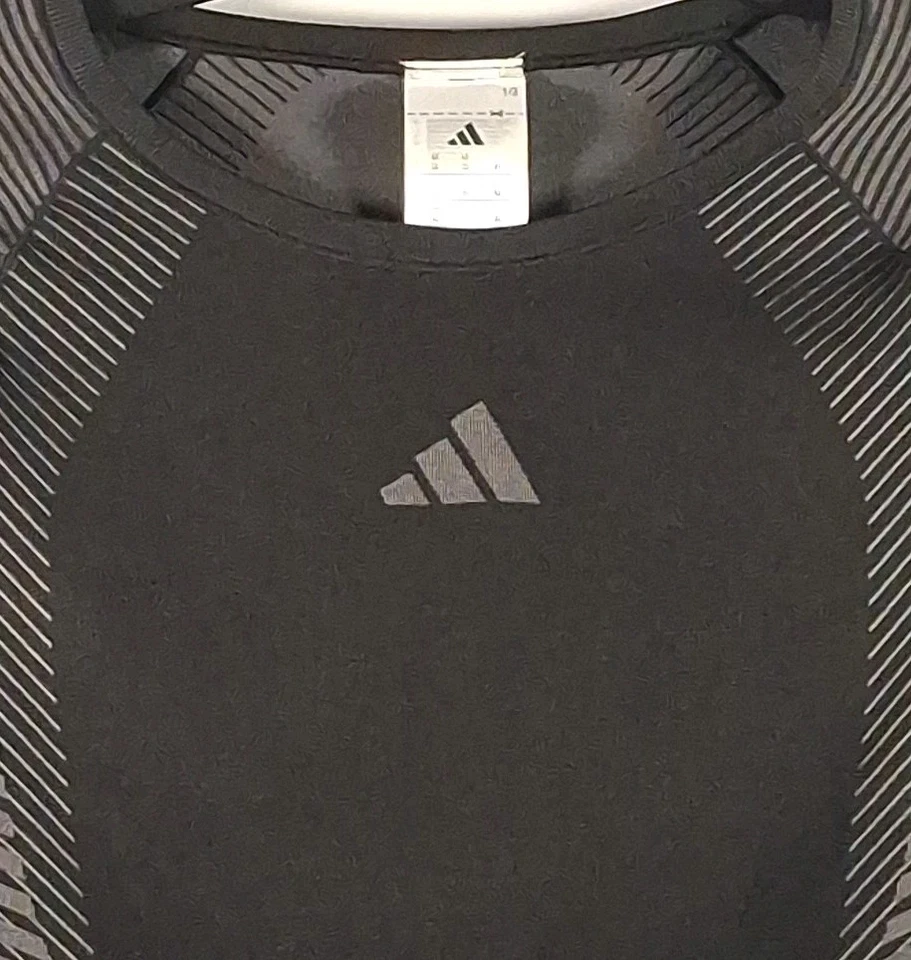 Adidas JH1364 Mujer Extra Grande Sin Costuras Manga Larga Tejido Top, Negro/Gris S Foto 4 de 4