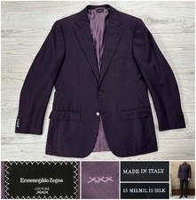 6995 Ermenegildo Zegna Couture "15 milmil 15 Silk" Burgundy Jacket, 40R 38R 50R